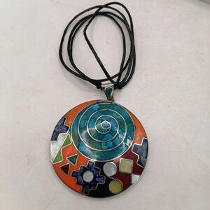 Women's Necklace Alpaca Natural Stone Pachamama Flower